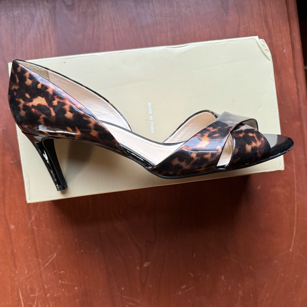 Leather Animal Print Heels Alex Marie Sz 9.5